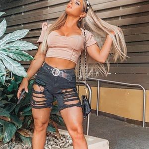 Bardot style crop top